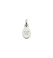 KA Oval Letter W, Sterling Silver